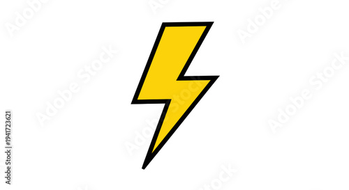 Free Download Yellow lightning bolt icon on white background symbolizing energy or power - GFXLoad