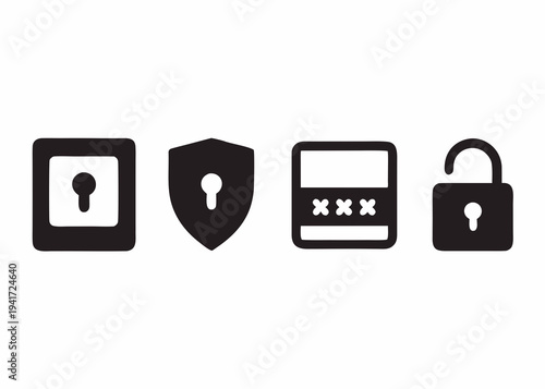 Secure login and protection icons for safe online access
