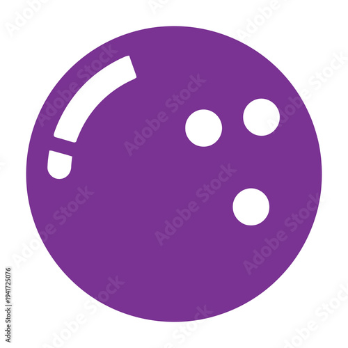Purple bowling ball icon with white dots and arches