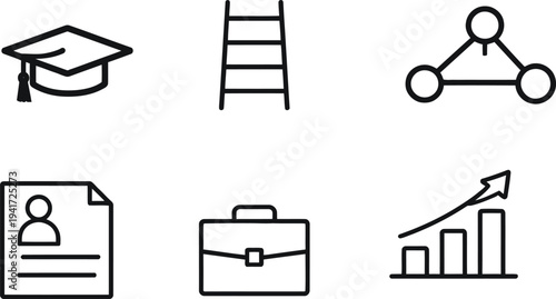 Career development and professional growth icons