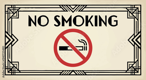 No smoking vintage vector illustration