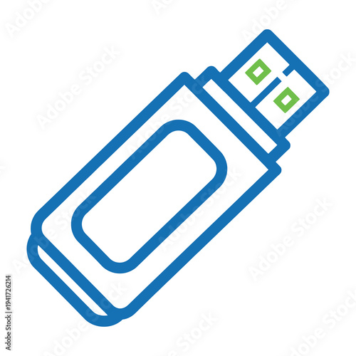 Blue usb flash drive icon