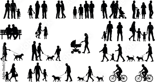 Black Halloween pumpkin silhouette set with scary jack o lantern faces isolated on white background for spooky seasonal holiday party design