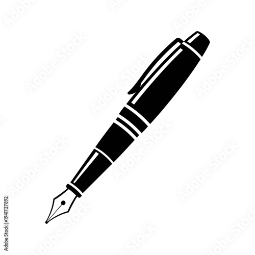A black and white image of a fountain pen
