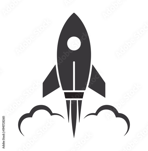 Rocket launch silhouette space shuttle startup innovation business growth symbol icon