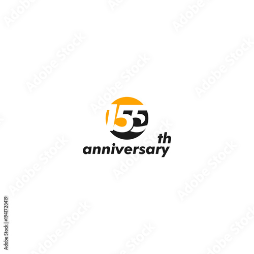 professional 155th anniversary logo,155th anniversary symbol,icon,celebrating 105th anniversary,105th anniversary logo,vector,illustration, logo, graphic, celebration, vector, background, banner