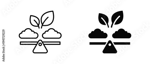 Carbon Neutral icon set with style outline and solid. vector simple elements for design and presentation.