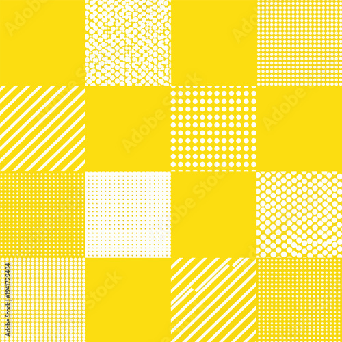 Yellow Geometric Pattern Background with White Accents