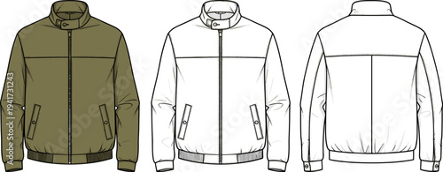 Women's V-Neck Polka Dot Flare Dress Flat Vector Illustration, Fashion Technical Sketch Set