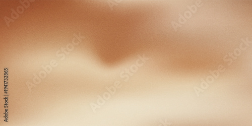 Soft brown gradient background with warm beige and cream tones and golden highlights. Latte bg with smooth grainy noise texture  elegant blurry waves. Luxury aesthetic poster. 3D vector backdrop