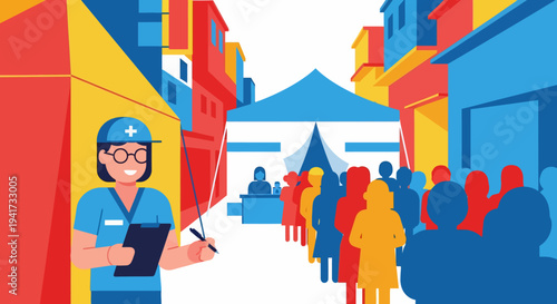 Healthcare Worker in Market.