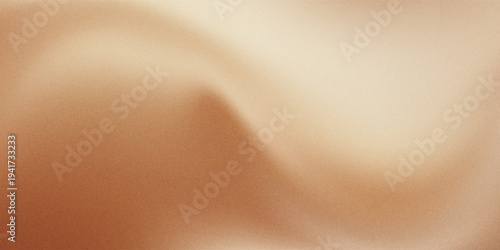 Soft brown gradient background with warm beige and cream tones and golden highlights. Latte bg with smooth grainy noise texture  elegant blurry waves. Luxury aesthetic poster. 3D vector backdrop