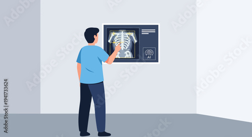 Man Viewing Medical Xray.
