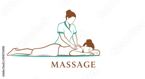 Illustration of a person receiving a therapeutic massage from a professional.