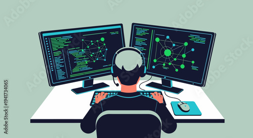 Programmer Working on Code.