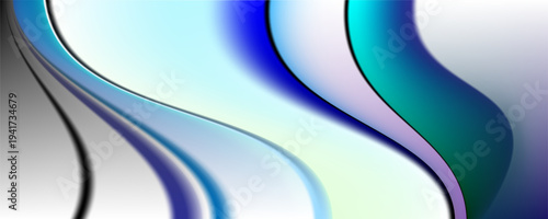 Silk textile with wavy folds template background realistic vector illustration. Elegant blue taffeta fabric sample 3d color image upper view