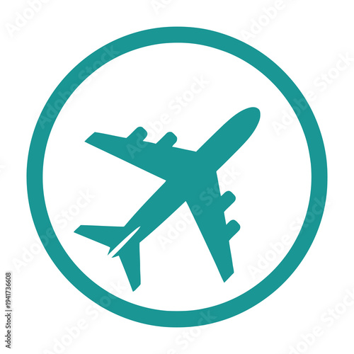 Airplane inside circle prohibited symbol