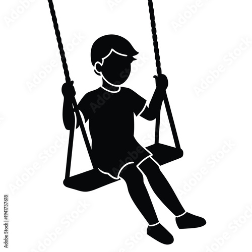 swing playing people silhouette. Good use for symbol, logo, web icon, mascot, sticker, sign, or any design you want
