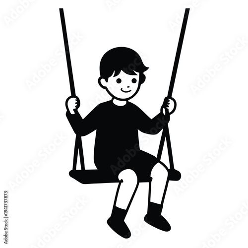swing playing people silhouette. Good use for symbol, logo, web icon, mascot, sticker, sign, or any design you want