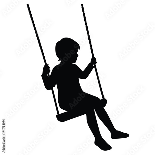 swing playing people silhouette. Good use for symbol, logo, web icon, mascot, sticker, sign, or any design you want