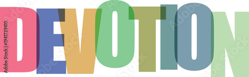 Multicolored Devotion Word Art white background