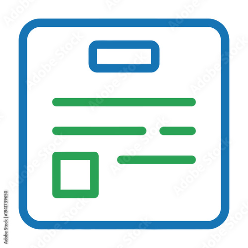 Checklist document icon blue green