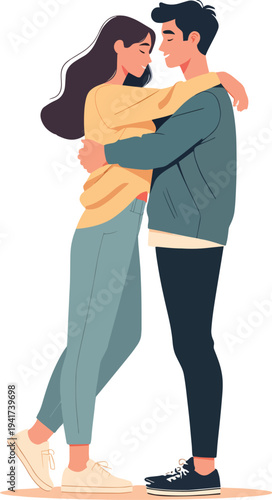 due persone che si abbracciano uomo donna amici amanti parenti fidanzati marito e moglie vettoriale 