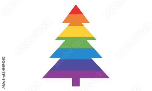 Rainbow Christmas Tree Icon Representing LGBT Pride and Diversity
