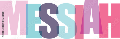 Messiah colorful typography white background