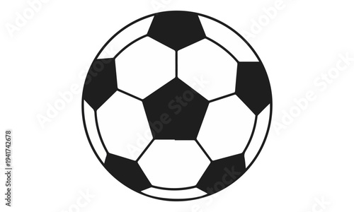 Classic black and white soccer ball icon isolated on white