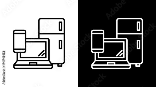 Electronic White Icon Set Design 