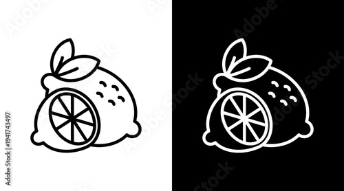 Lemon White Icon Set Design 