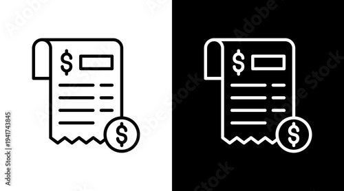 Billing White Icon Set Design 