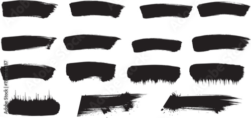 Brush stroke set abstract paint texture design illustration