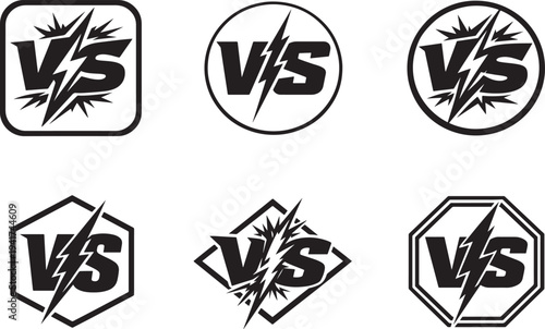 VS letters design for sports battles, fighting games and competition match screens