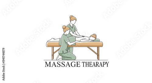 Two therapists performing a relaxing massage on a person lying on a massage table.