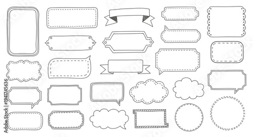 Collection of decorative vintage frames and borders for design elements.