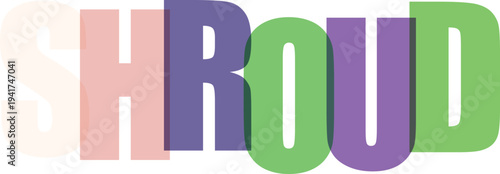 Multicolored Shroud Text Logo white background