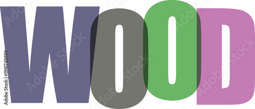 Multicolored Wood Logo white background
