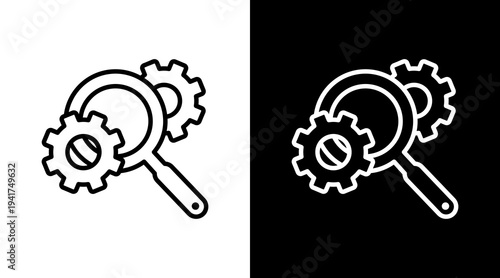 Diligence White Icon Set Design 