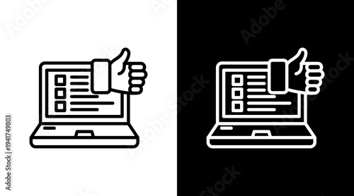 Satisfaction White Icon Set Design 