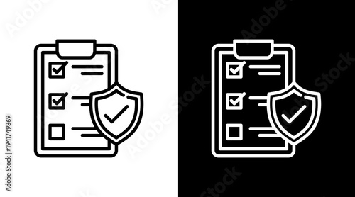 Safety White Icon Set Design 