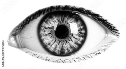 Halftone Human Eye Close Up Vision Anatomy Illustration