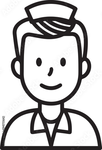 Wallpaper Mural Hand Drawn Man as Nurse Black and White Avatar Illustration in Minimal Line Art Style Design Torontodigital.ca