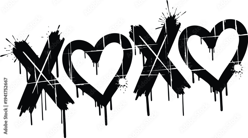 Obraz premium Graffiti xoxo hearts symbol
