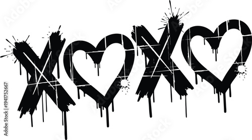 Graffiti xoxo hearts symbol
