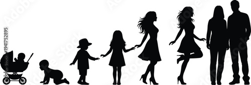 Black silhouettes set of people using wheelchairs in various active poses including celebrating with raised hands and sitting isolated on white background for accessibility concepts