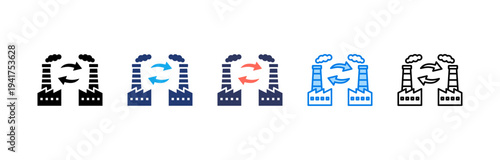 Digital Twin icon sheet multiple style collection