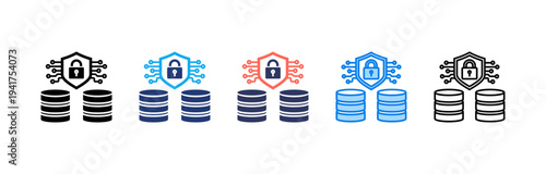 Data Security icon sheet multiple style collection