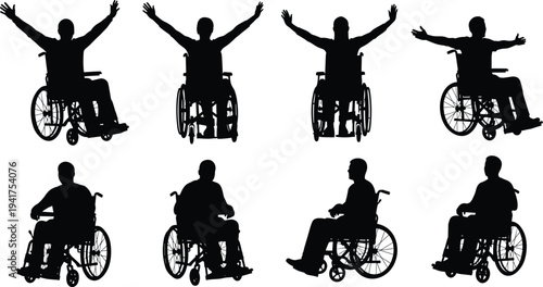 Black silhouette of a large deciduous tree with many branches and detailed green leaves isolated on white background for nature and environment conservation concepts